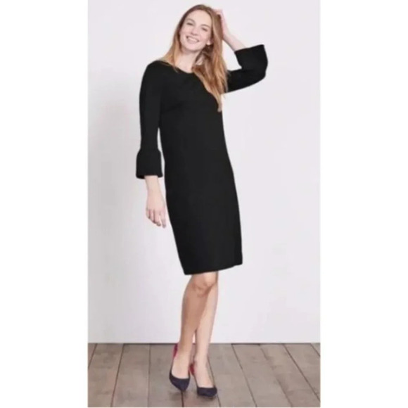 Boden Lavinia Ponte Knit Dress Black Bell Sleeves - 29266 - Picture 1 of 15